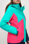 Оптом Горнолыжная куртка женская бирюзового цвета 551913Br, фото 7
