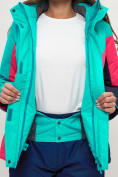 Оптом Горнолыжная куртка женская бирюзового цвета 551913Br в Екатеринбурге, фото 8