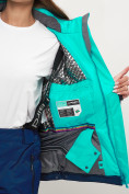Оптом Горнолыжная куртка женская бирюзового цвета 551913Br в Казани, фото 9
