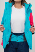 Оптом Горнолыжная куртка женская голубого цвета 551913Gl в Казани, фото 7