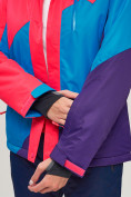 Оптом Горнолыжная куртка женская малинового цвета 551913M в Казани, фото 8