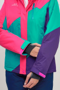 Оптом Горнолыжная куртка женская розового цвета 551913R в Казани, фото 8