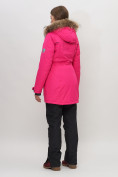 Оптом Парка женская с капюшоном и мехом зимняя розового цвета 551961R в Казани, фото 5