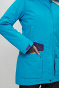 Оптом Парка женская с капюшоном и мехом зимняя синего цвета 551961S в Казани, фото 5