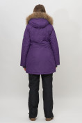 Оптом Парка женская с капюшоном и мехом зимняя темно-фиолетового цвета 551961TF в Казани, фото 5