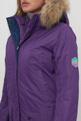 Оптом Парка женская с капюшоном и мехом зимняя темно-фиолетового цвета 551961TF в Екатеринбурге, фото 15