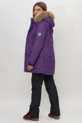 Оптом Парка женская с капюшоном и мехом зимняя темно-фиолетового цвета 551961TF в Казани, фото 11