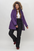 Оптом Парка женская с капюшоном и мехом зимняя темно-фиолетового цвета 551961TF в Екатеринбурге, фото 9
