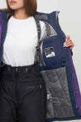 Оптом Парка женская с капюшоном и мехом зимняя темно-синего цвета 551961TS в Екатеринбурге, фото 11