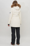 Оптом Парка женская с капюшоном и мехом зимняя белого цвета 551963Bl в Казани, фото 6