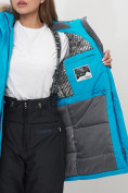 Оптом Парка женская с капюшоном и мехом зимняя синего цвета 551963S в Казани, фото 10