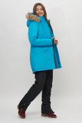 Оптом Парка женская с капюшоном и мехом зимняя синего цвета 551963S в Екатеринбурге, фото 12