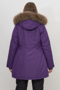 Оптом Парка женская с капюшоном и мехом зимняя темно-фиолетового цвета 551963TF в Екатеринбурге, фото 8