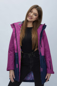 Оптом Парка женская с капюшоном фиолетового цвета 551991F в Екатеринбурге, фото 14