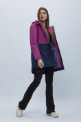 Оптом Парка женская с капюшоном фиолетового цвета 551991F в Казани, фото 7