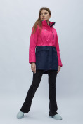 Оптом Парка женская с капюшоном розового цвета 551991R в Казани, фото 6