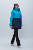 Оптом Парка женская с капюшоном синего цвета 551991S в Казани, фото 12