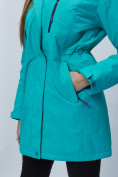 Оптом Парка женская с капюшоном бирюзового цвета 551992Br в Казани, фото 14