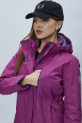 Оптом Парка женская с капюшоном фиолетового цвета 551992F в Казани, фото 11