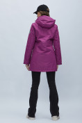 Оптом Парка женская с капюшоном фиолетового цвета 551992F в Казани, фото 4