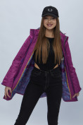 Оптом Парка женская с капюшоном фиолетового цвета 551992F в Екатеринбурге, фото 6