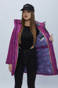 Оптом Парка женская с капюшоном фиолетового цвета 551992F в Екатеринбурге, фото 8