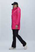 Оптом Парка женская с капюшоном розового цвета 551992R в Казани, фото 3