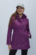 Оптом Парка женская с капюшоном фиолетового цвета 551993F в Казани, фото 11