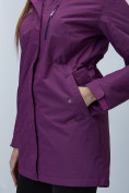 Оптом Парка женская с капюшоном фиолетового цвета 551993F в Казани, фото 12