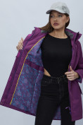 Оптом Парка женская с капюшоном фиолетового цвета 551993F в Казани, фото 15