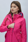 Оптом Парка женская с капюшоном розового цвета 551993R в Казани, фото 16