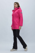 Оптом Парка женская с капюшоном розового цвета 551993R в Казани, фото 9