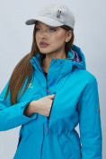 Оптом Парка женская с капюшоном синего цвета 551993S в Казани, фото 15
