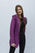 Оптом Парка женская с капюшоном фиолетового цвета 551996F в Казани, фото 13