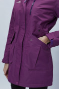 Оптом Парка женская с капюшоном фиолетового цвета 551996F в Екатеринбурге, фото 8