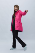 Оптом Парка женская с капюшоном розового цвета 551996R в Екатеринбурге, фото 10