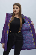 Оптом Парка женская с капюшоном темно-фиолетового цвета 551996TF в Казани, фото 10
