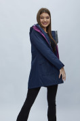 Оптом Парка женская с капюшоном темно-синего цвета 551996TS в Казани, фото 6