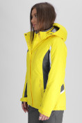 Оптом Горнолыжная куртка женская желтого цвета 552001J в Екатеринбурге, фото 2