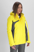Оптом Горнолыжная куртка женская желтого цвета 552001J в Казани, фото 7