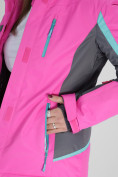 Оптом Горнолыжная куртка женская розового цвета 552001R в Казани, фото 13