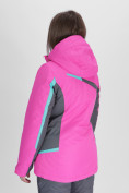 Оптом Горнолыжная куртка женская розового цвета 552001R в Казани, фото 3