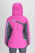 Оптом Горнолыжная куртка женская розового цвета 552001R в Казани, фото 5