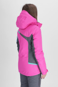 Оптом Горнолыжная куртка женская розового цвета 552001R в Казани, фото 6