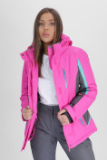 Оптом Горнолыжная куртка женская розового цвета 552001R в Екатеринбурге, фото 8