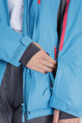 Оптом Горнолыжная куртка женская синего цвета 552001S в Казани, фото 10