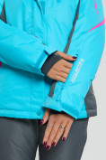 Оптом Горнолыжная куртка женская голубого цвета 552002Gl в Екатеринбурге, фото 7