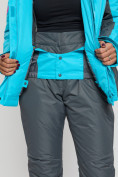 Оптом Горнолыжная куртка женская голубого цвета 552002Gl в Екатеринбурге, фото 9