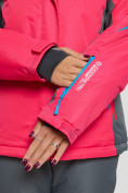 Оптом Горнолыжная куртка женская розового цвета 552002R в Казани, фото 8