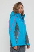 Оптом Горнолыжная куртка женская синего цвета 552002S, фото 3